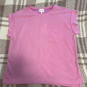 Pink Waffled Top